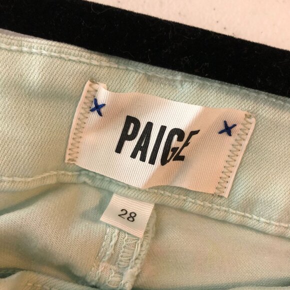 Paige Verdugo Crop Jeans Mint Green Womens Size 28 - Picture 4 of 5